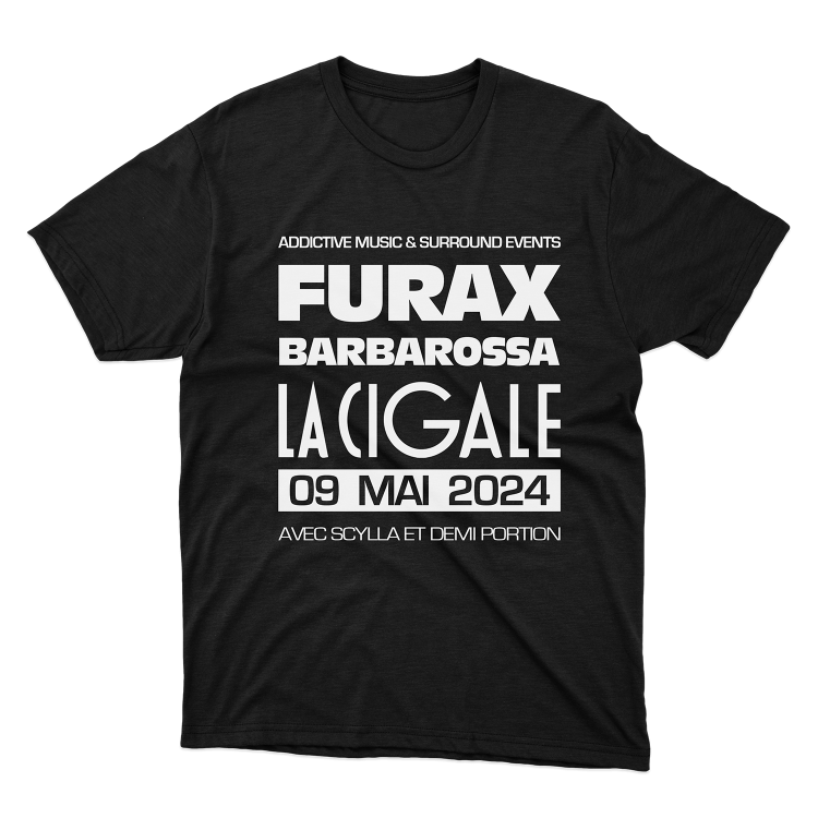 T-Shirt Noir Furax Barbarossa "La Cigale 9.05.24" T-Shirt Noir Furax Barbarossa "La Cigale 9.05.24"