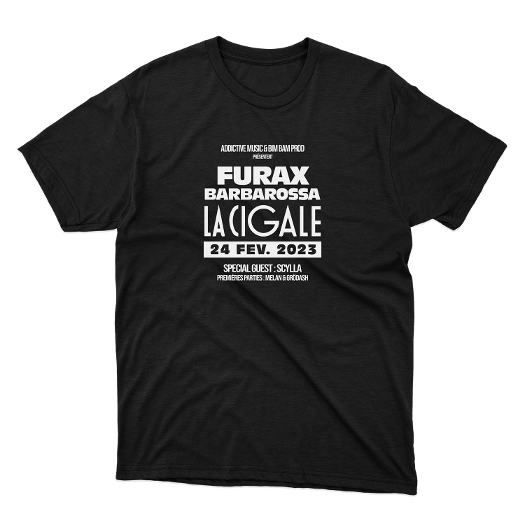 T-Shirt Noir Furax Barbarossa "La Cigale 24.02.23" T-Shirt Noir Furax Barbarossa "La Cigale 24.02.23"