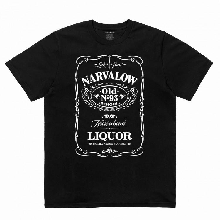 Narvalow jack Da T- shirt noir logo liquor blanc